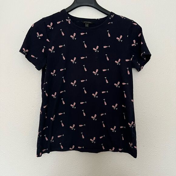 BANANA REPUBLIC Champagne Glass Novelty Tee M - Picture 1 of 5